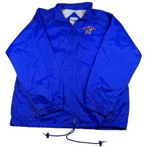 NOS Vintage 90s Kansas Jayhawks Acadia Windbreaker Jacket Blue Mens 2XL NWT